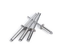 Rivetti ciechi a flangia larga, Rivetti ciechi con piega a testa in acciaio inossidabile Argento M3.2 M5 M6.4(M3.2 x9 100PCS)