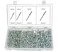 Rivetti ciechi assortiti/set di rivetti in alluminio con chiodo in acciaio 2,4 mm - 4,8 mm, 400 pezzi