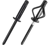 Rivetti ciechi in alluminio ad espansione tripla - Assortimento di rivetti bulbo per plastica o materiali morbidi (completamente nero, Ø4,8 x 25 mm - 50 pezzi)