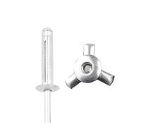 Rivetti ciechi ripiegabili a tre strati in lega di alluminio da 50 pezzi, rivetti pop pieghevoli a testa tonda, 3,2 mm/4,0 mm/4,8 mm for scarico e fissaggio in metallo(4.8x20mm-50pcs-)