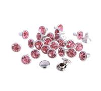 Rivetti con strass trasparenti, Borchie for rivetti con strass in cristallo 6mm/8mm Multicolor 100 Pz(Light Pink,8mm)