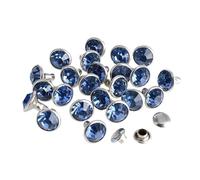 Rivetti con strass trasparenti, Borchie for rivetti con strass in cristallo 6mm/8mm Multicolor 100 Pz(Light Blue,6mm)