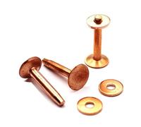 Rivetti e bave in Ottone/Rame in Pelle 9 mm 10 mm 11 mm 12 mm (Color : Copper, Size : 10x3.3x14mm 100sets)