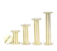 Rivetti femmina a testa piatta in ottone con denti dritti, viti di bloccaggio, cinture, album fotografici, libri contabili, chiodi di rilegatura,(M3*85(6PC))