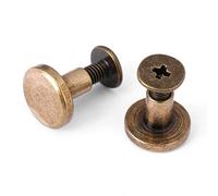 Rivetti Filettati Bronzo, 20 Pezzi Rivetti a Vite per Pelle Cuoio Artigianale, Viti a Testa Piatta Filettate in Ottone Resistente Rivetto per Unghie Leathercraft Riparazione Forniture(8mm)
