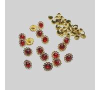 Rivetti Girasole Cristallo 11mm, Borchie Diamantate per Artigianato in Pelle, Accessori per Cucire in Pelle, 50 Set-Rosso,11mm