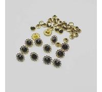 Rivetti Girasole Cristallo 11mm, Borchie Diamantate per Artigianato in Pelle, Accessori per Cucire in Pelle, 50 Set-Nero,11mm