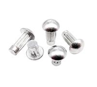 Rivetti in alluminio a testa tonda, Confezione da 100 rivetti solidi con testa tonda in alluminio, gambo zigrinato M2-M4 GB827, lunghezza etichetta 3-10 mm