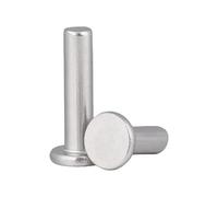 Rivetti in alluminio a testa tonda, Rivetti solidi a testa tonda piatta in alluminio M2-M8, 3-50 mm, foratura manuale, confezione da 355(35mm,M4(30pcs))
