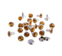 Rivetti in cristallo glitterato con strass, Rivetti in cristallo con strass 6 mm/8 mm multicolore 100 pezzi(Color6,6mm)