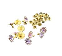 Rivetti in cristallo Rivetti con strass Rivetti a Borchie con rivetti e strass a forma di girasole multicolore, 50/100 pezzi(Light Purple,100 Pcs)