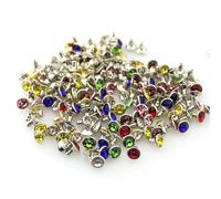 Rivetti in metallo con cristalli, Borchie Rivetti Strass Cristallo Multicolor Rame 100 Pz