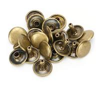 Rivetti in Pelle 200 Set Rivetti a Doppio Cappuccio Rivetti Rotondi per Chiodi Rivetti in Ferro per Jeans Bottoni Scarpe in Pelle Borse Vestiti 12x10mm(Bronzo)