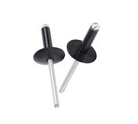Rivetti neri pop, rivetti ciechi, 30/50 pezzi flangia grande in acciaio alluminio (dimensioni: 30 pezzi, colore: 3,2 x 6 x 10 mm) (colore: 4,8 x 12 x 16 mm, dimensioni: 50 pezzi)