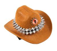 Rivetti per cappelli stile gotico vintage, impreziositi da demoni alla moda, per donne e uomini, copricapo gotico unico, Marrone, Taglia unica