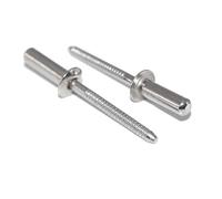 Rivetti per ciechi di tenuta, 4 x 8 mm, 40 pezzi, in acciaio inox A2 (V2A) con testa piatta, forma chiusa B rivetti pop, DIN 7337 - ISO 16585