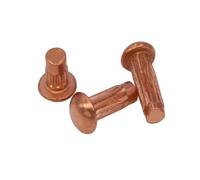 Rivetti pieni con gambo zigrinato, Targhetta M3 Rivetti zigrinati a testa tonda/ovale M3x4-12mm 50 pezzi Alluminio 20 pezzi Rame GB827(M3x10mm,Copper (20Pcs))
