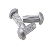 Rivetti pieni con gambo zigrinato, Targhetta M3 Rivetti zigrinati a testa tonda/ovale M3x4-12mm 50 pezzi Alluminio 20 pezzi Rame GB827(M3x10mm,Aluminum (50Pcs))