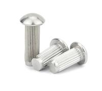 Rivetti pieni con gambo zigrinato, Viti Con Gambo Zigrinato A Testa Bottone M2-M5 In Acciaio Inossidabile 304 Lunghezza 3-16mm Confezione Da 170 Pz(50pcs M2.5,6mm)