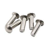 Rivetti pieni in rame a testa rotonda, rivetti solidi con testa a bottone in acciaio inossidabile M3 304, 200 pezzi, 4-35 mm(4mm)