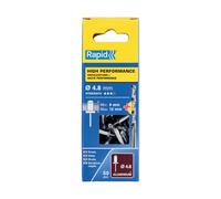 Rivetti Rapid Alte Prestazioni Ø4.8 x 16 mm Conf. da 50 pz e Punta Trapano in cciaio