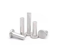 Rivetti solidi GB109 Rivetti solidi in alluminio M2-M8 Testa tonda piatta Punzone a percussione manuale 345 pezzi(16mm,50Pcs M3)