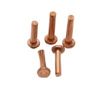Rivetti solidi in rame a testa tonda, GB109 Rivetti a testa piatta in rame pieno M1.5-M8(10mm,M8 1pc)