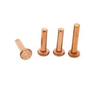 Rivetti solidi in rame a testa tonda, Rivetti a testa piatta in rame pieno, misure assortite, confezione da 140 pezzi(8mm,M8)