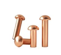 Rivetti solidi in rame a testa tonda, Rivetti in rame M1.5-M8 2-50mm Bottone Testa tonda Pan Bussare a mano GB867 Assortimento(45mm,M8-1pcs)