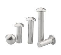 Rivetti solidi in rame a testa tonda, Rivetto in alluminio pieno a testa semitonda M1,5x4-6mm Confezione da 20-1000 pezzi(M1.5x6,100Pcs)