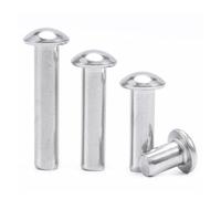 Rivetti solidi, Rivetto a testa tonda in acciaio inossidabile 304, misure assortite, confezione da 107 pezzi.(14MM-M3)
