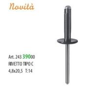 rivetti tribloc tipo c neri 4.8x20.5 t14 nero a farfalla