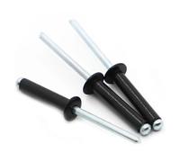 Rivetto cieco a testa tonda con cupola in alluminio nero, apertura a strappo, cava, decorazione for chiodi, bullone di serraggio, rivetto contagocce GB12618 lingli(M3.2 20pcs,5mm)