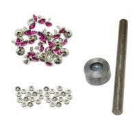 Rivetto In Cristallo Diamante 8Mm Con Strumento Manuale Per Borsa In Pelle UK