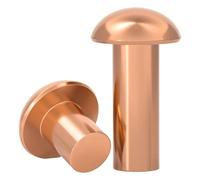 Rivetto pieno Lega di rivetti solidi PanHead semicircolare in ottone rame autocollegante(20mm,M6 (5Pcs))