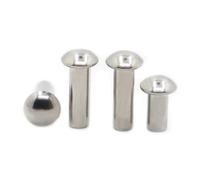 Rivetto solido in alluminio, Rivetto solido a testa tonda con bottone in acciaio inossidabile 304 A2-70 autobloccante GB867 M0.8-M6 5-50 pezzi(12mm,M4 10pcs)