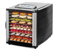 Riviera&bar - Disidratatore elettrico nero 800 W con 10 vassoi in acciaio inox, temperatura regolabile, timer 24 ore, accessori inclusi, compatibile con lavastoviglie, perfetto per frutta, verdura