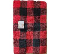 RIVIERA HOME Lusso Rosso Checker, Plaid Bagno, Pavimento Tappeto Ciniglia,