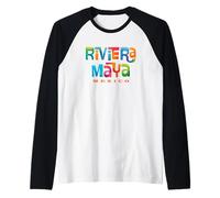 Riviera Maya, Messico, Design Tropicale retrò Maglia con Maniche Raglan