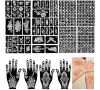 RIVIEVAL Kit stencil per tatuaggi temporanei, 14 fogli di modelli per arte del corpo per donne, ragazze, adolescenti e bambini(B)