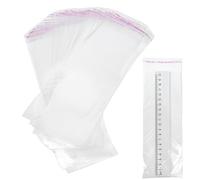 RIVIEVAL Sacchetti in cellophane trasparente, autoadesivi, 100 pezzi, 8x24 cm, 50 µm, chiusura adesiva