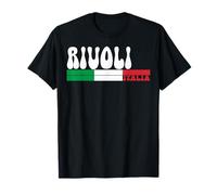 Rivoli City Italia Vintage Bandiera Italia per Gli Amanti dei Viaggi Maglietta