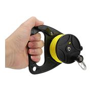 Rivolta di immersione, bobina per la pesca subacquea subacquea con gancio del tappo del pollice con filo giallo da 46 m per snorkeling sport d'acqua sottomarino (Ruota nera)