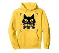 Rivoluzione dei Baffi: Arte della rivolta Felina Felpa con Cappuccio, Unisex per Adulti, Limone, L