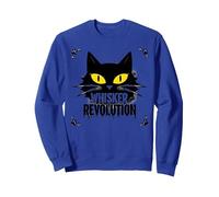 Rivoluzione dei Baffi: Arte della rivolta Felina Felpa, Unisex per Adulti, Blu Reale, L