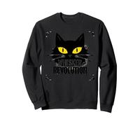 Rivoluzione dei Baffi: Arte della rivolta Felina Felpa, Unisex per Adulti, Nero, L