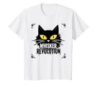 Rivoluzione dei Baffi: Arte della rivolta Felina Maglietta, Bambini, Bianco, 3 Anni