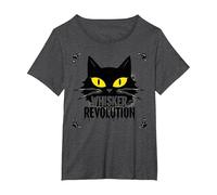 Rivoluzione dei Baffi: Arte della rivolta Felina Maglietta, Donna Plus-Size, Grigio Scuro, 3X