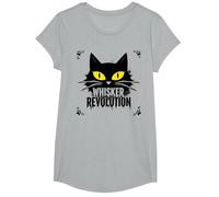 Rivoluzione dei Baffi: Arte della rivolta Felina Maglietta, Ragazze, Grigio Melange, L