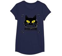 Rivoluzione dei Baffi: Arte della rivolta Felina Maglietta, Ragazze, Navy, L